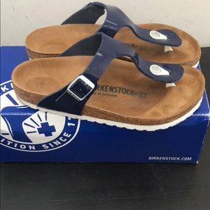 Patent Leather Dark Blue Birkenstock’s